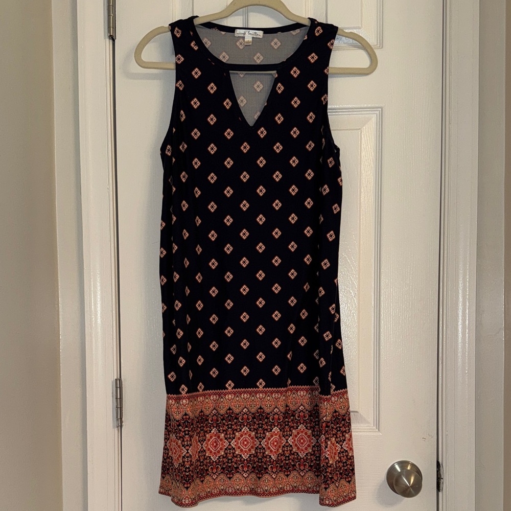 Nine Britton Black and Pink Geometric Mini Dress